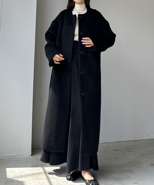 Louere（ルエレ）の「シャギーノーカラーコクーンロングコート（ノー