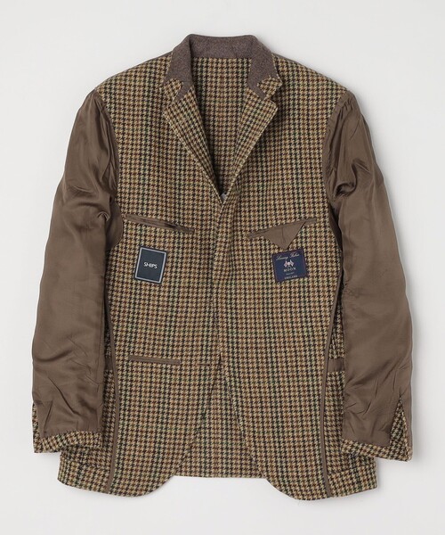 セール】SHIPS: MOON社製生地 ツイード ガンクラブチェック ジャケット