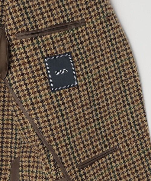 セール】SHIPS: MOON社製生地 ツイード ガンクラブチェック ジャケット