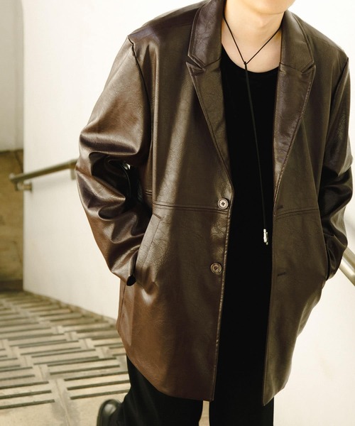 セール】フェイクレザーミドルジャケット（その他アウター）｜SENSE OF