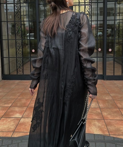 WILLFULLY（ウィルフリー）の「sheer motif lace OP & gather breast