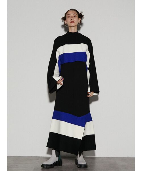 UN3D.（アンスリード）の「3WAYレイヤードニットワンピース