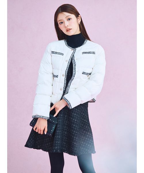 トリムデザインキルティングジャケット（ダウンジャケット/コート