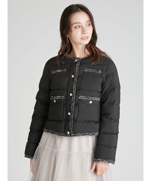 トリムデザインキルティングジャケット（ダウンジャケット/コート