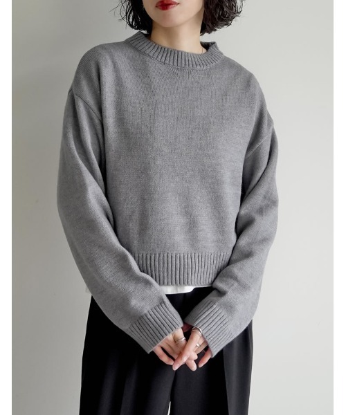 MADISONBLUE モヘヤアルパカ ハーフスリーブニット クロップド丈