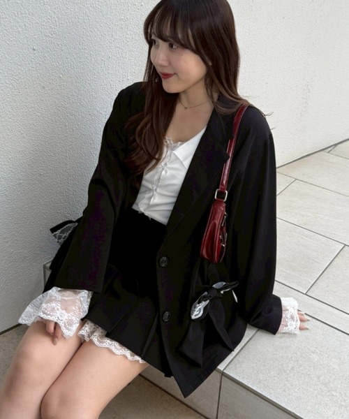 セール】【セットアップ】レースリボンテラージャケット（テーラード