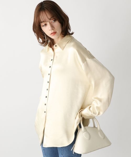 JEANASIS（ジーナシス）の「ディープサテンレギュラーシャツ/187345