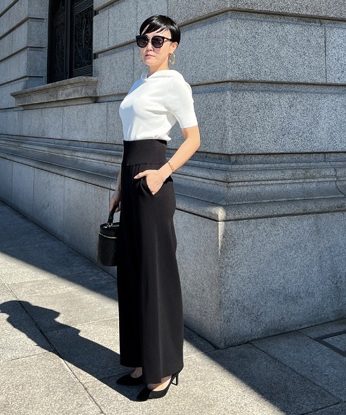 JENNE（ジェンヌ）の「ハイウエストニットワイドパンツ（その他パンツ