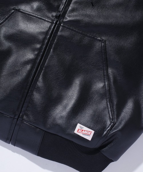 FAUX LEATHER HOODED WORK JACKET（その他アウター）｜XLARGE