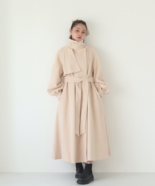 muguet（ミュゲ）の「stand collar long coat（ステンカラーコート