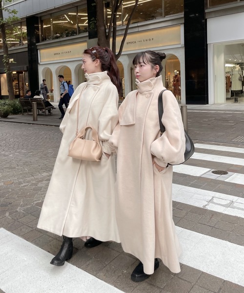 muguet（ミュゲ）の「stand collar long coat（ステンカラーコート
