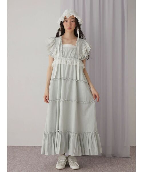 ストライプレースワンピース（ワンピース）｜merry jenny（メリー