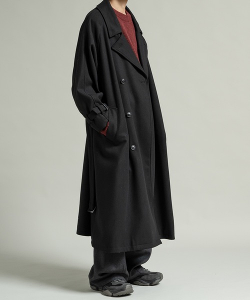 セール】Wool melton over coat/ウールメルトンオーバーコート（ステン