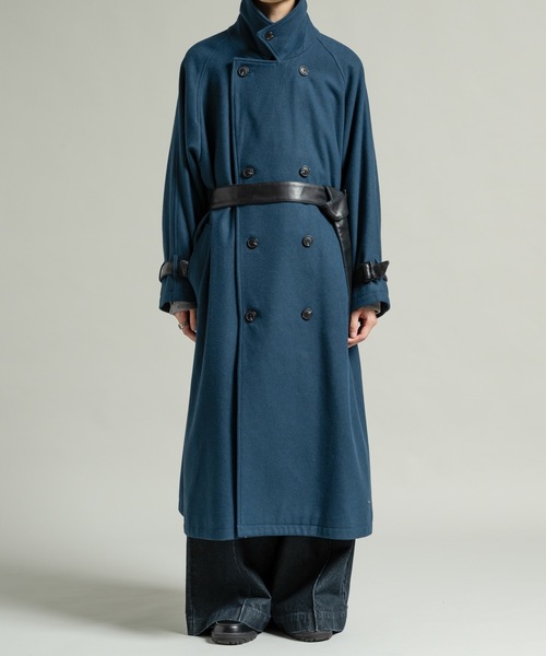 セール】Wool melton over coat/ウールメルトンオーバーコート（ステン