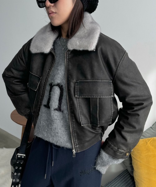 SHAGGIE（シャギー）の「【取り外し可能】フェイクファーカラーコート