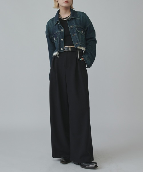 mm】【美品】Lui's【mi-企画】ワイドデニムパンツ メンズ着用可 mi