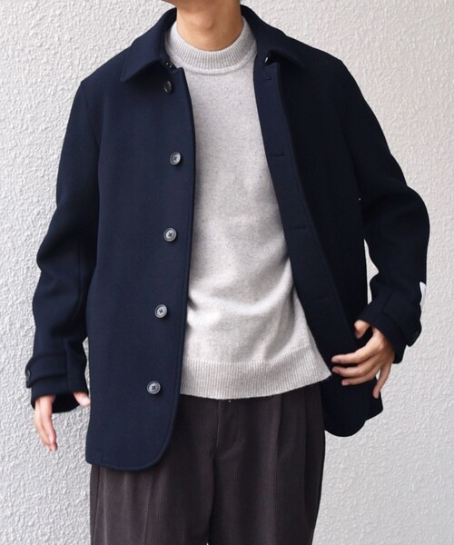 SHIPS any: PURE WOOL MELTON シングル Pコート 25AW◇（ピーコート