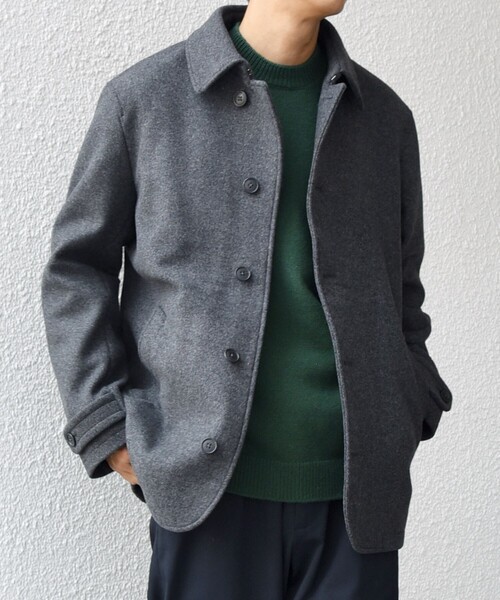 SHIPS any: PURE WOOL MELTON シングル Pコート 25AW◇（ピーコート