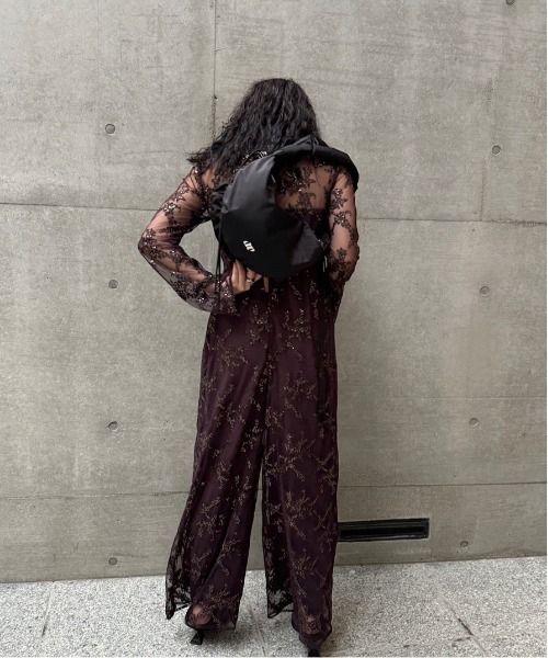 セール】SPANGLE LACE ROMPERS（サロペット/オーバーオール）｜Ameri