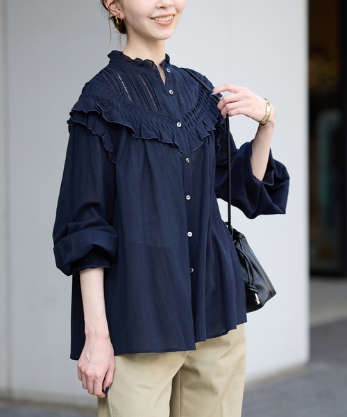 セール】《WEB限定/追加2》フリルピンタックブラウス（シャツ/ブラウス