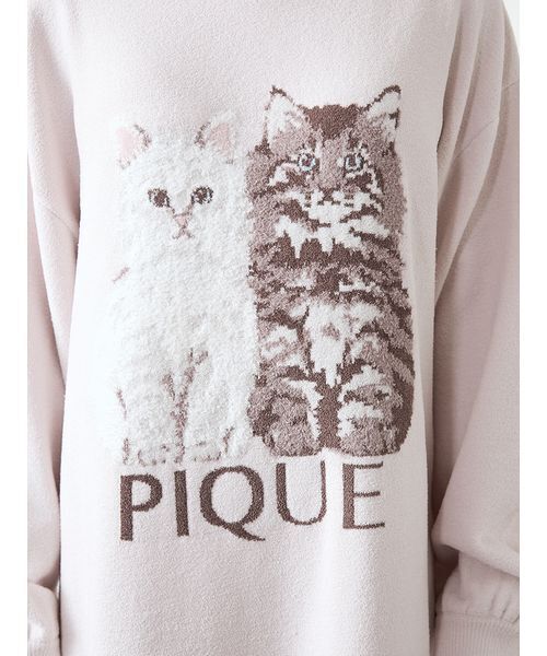 セール】ツインキャットジャガードワンピース（ルームウェア/パジャマ