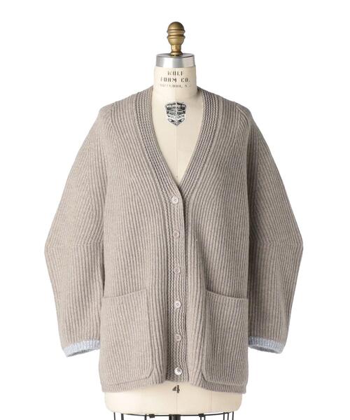 Drawer（ドゥロワー）の「Drawer 7G畦編みVネックカーディガン