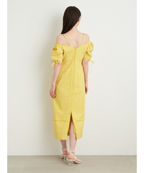 LILY BROWN（リリーブラウン）の「パフスリーブラインワンピース