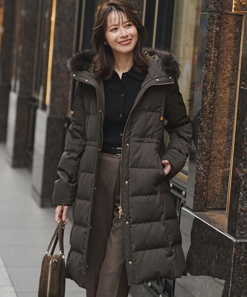 セール】【撥水加工】ブライトウール ロングダウンコート（ダウン