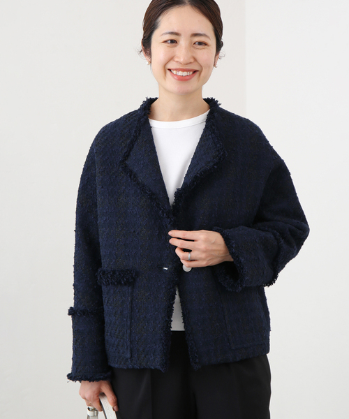 IENA（イエナ）の「＆NAVY ネイビーツイードジャケット（その他