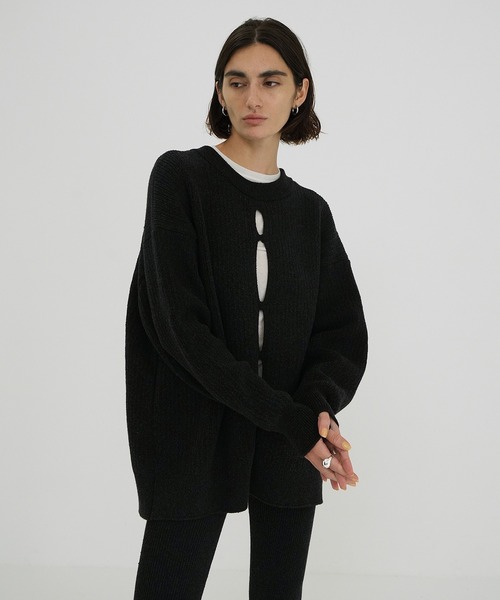 セール】W FACE COLOR MIX HOLE SLEEVE C/D（カーディガン/ボレロ