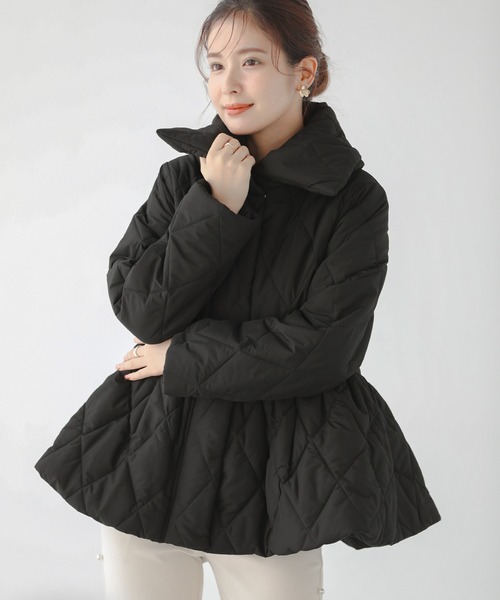 セール】ペプラム中綿ジャケット（その他アウター）｜Fit more