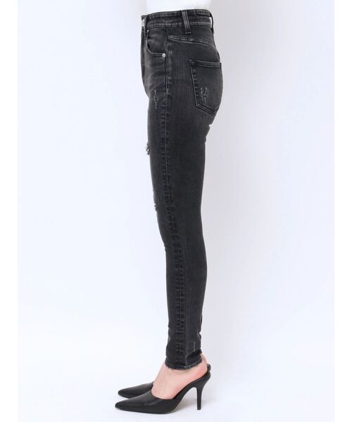 GYDA（ジェイダ）の「ハイウエストthigh highダメージデニムパンツ
