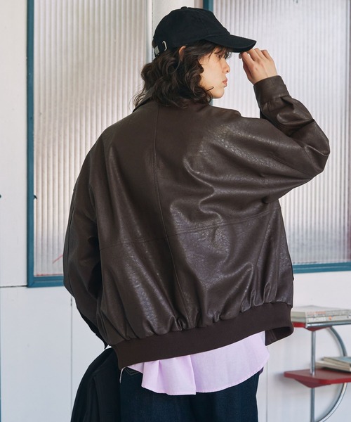 セール】比翼デザインヴィンテージライク オーバーサイズブルゾン