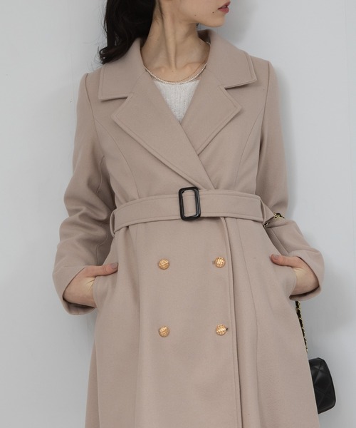 pumpkin port（パンプキンポート）の「フェイクウール 金ボタン フレア