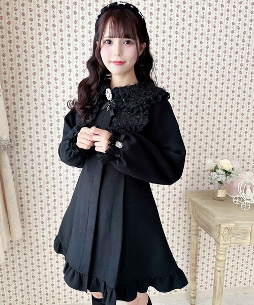 セール】フェザーレースリボン衿コート（その他アウター）｜ROJITA