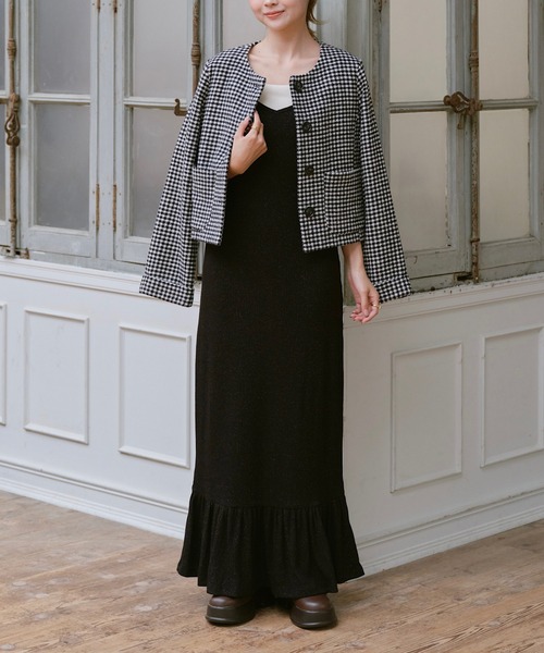 INTER FACTORY（インターファクトリー）の「ゆづき / 千鳥柄ノーカラー