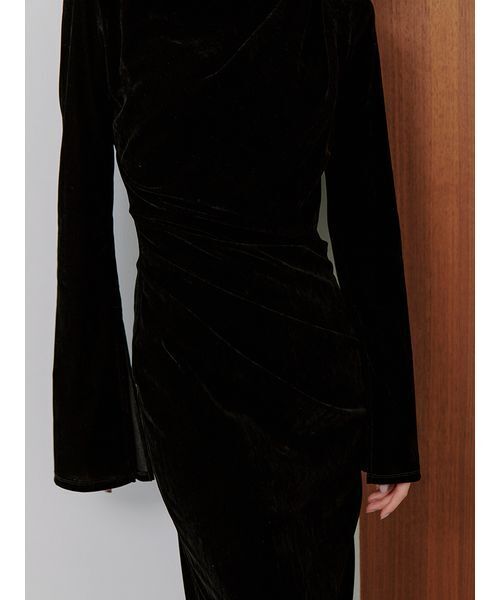 フロッキーベロアドレープドレス（ワンピース）｜SNIDEL（スナイデル