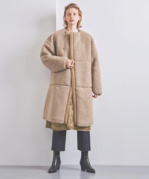 HYKE（ハイク）の「＜HYKE（ハイク）＞ ボア ロングコート BEIGE