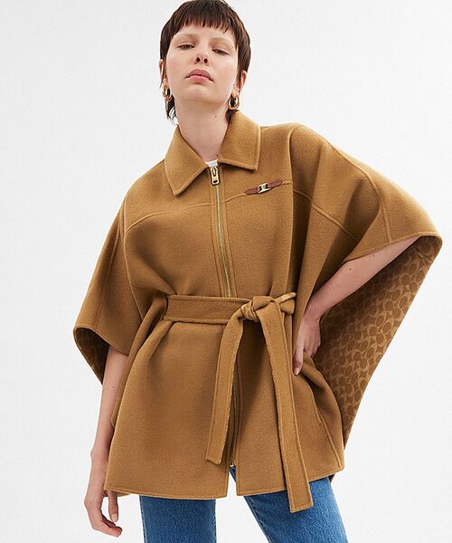 ダブル フェイス ウール ケープ（その他アウター）｜COACH（コーチ）の