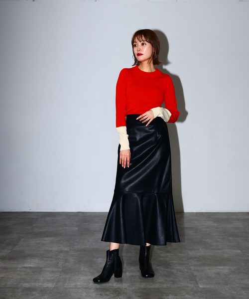 HERENCIA（ヘレンチア）の「配色 プルオーバー リブ ニット（ニット