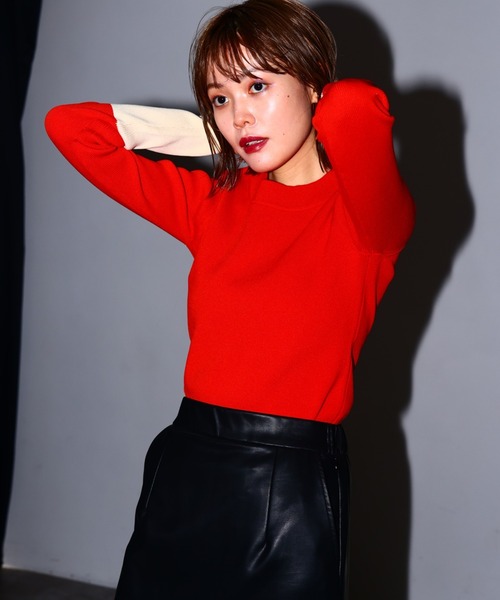 HERENCIA（ヘレンチア）の「配色 プルオーバー リブ ニット（ニット