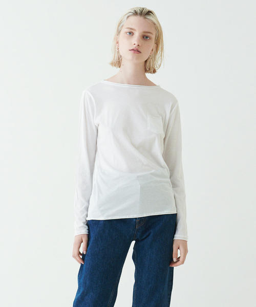 コットン ボートネックプルオーバー（Tシャツ/カットソー）｜GALERIE