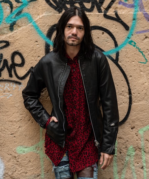 glamb（グラム）の「Shrink single leather riders / シュリンク