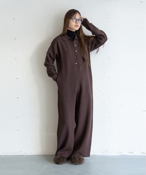 ニットジャンプスーツ（つなぎ/オールインワン）｜hwyl（ヒュイル）の