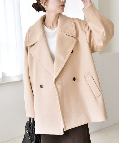 セール】quaranciel: PURE WOOL ダブルブレスト テーラード ハーフ