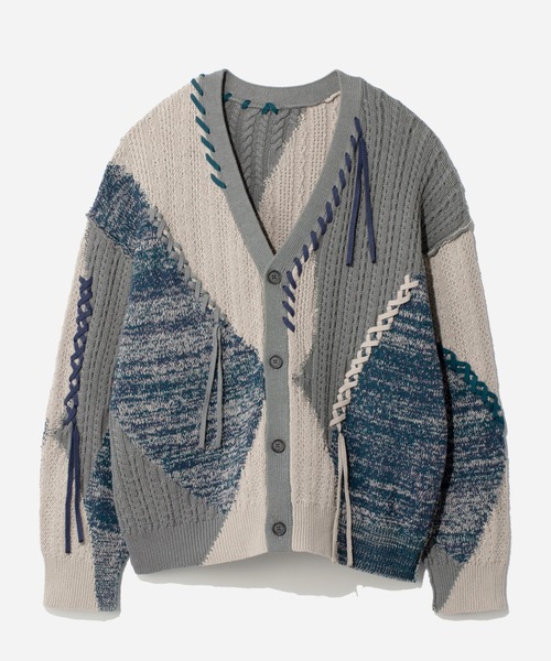 HARE（ハレ）の「ステッチキリカエニットカーディガン(HARE