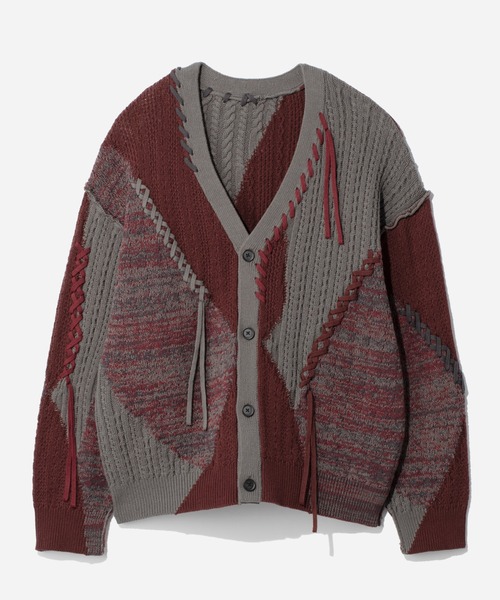 HARE（ハレ）の「ステッチキリカエニットカーディガン(HARE