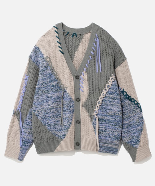 HARE（ハレ）の「ステッチキリカエニットカーディガン(HARE