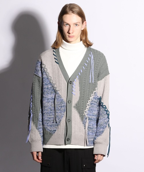 HARE（ハレ）の「ステッチキリカエニットカーディガン(HARE