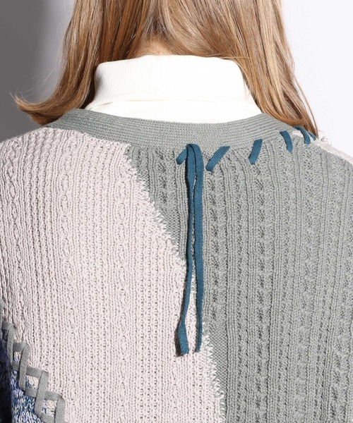 HARE（ハレ）の「ステッチキリカエニットカーディガン(HARE